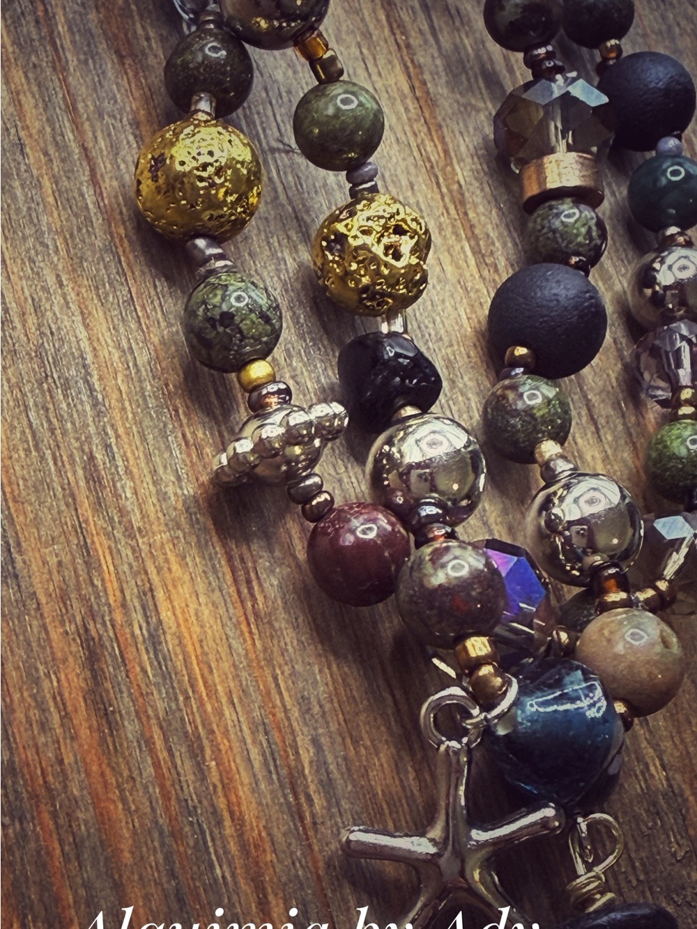 Fall essentials + OLIVE GREEN AGATES bracelet DUO - Picture 5 of 9